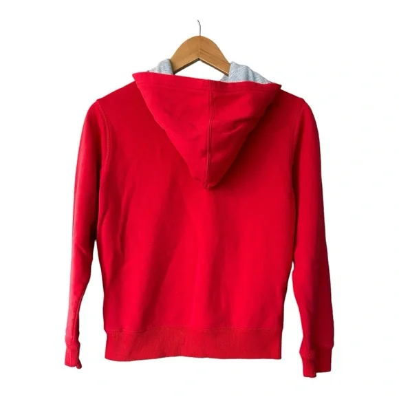 Champion Boys Classic Script Logo Hoodie Red Size Large - Picture 4 of 5